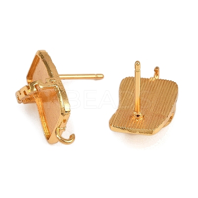 Brass Stud Earring Findings KK-Z122-12G-1