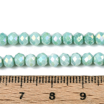 Anti-Tarnish Electroplate Rondelle Glass Beads Strands LS-EGLA-T021-4mm-17-07-1