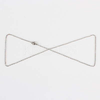 Non-Tarnish 304 Stainless Steel Cable Chain for Necklace Making STAS-E052-61P-75cm-1