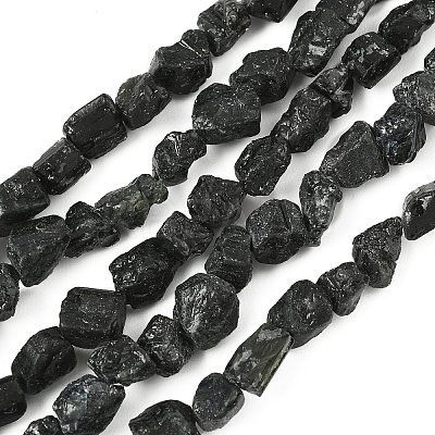Raw Rough Natural Black Tourmaline Beads Strands G-M453-A01-01-1