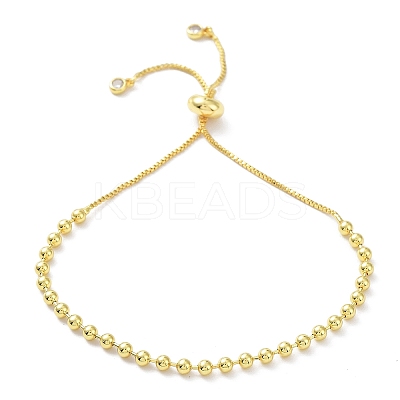 Long-Lasting Plated Brass Round Bead Slider Beacelets for Women Men LS-BJEW-E089-01G-02-1