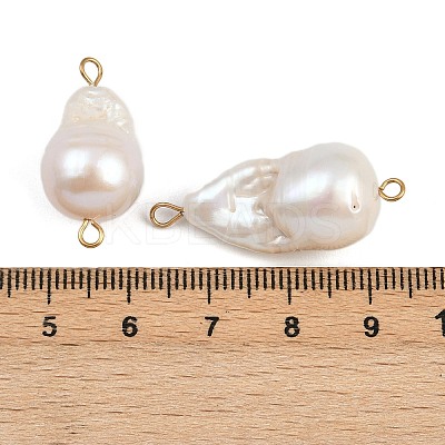 Natural Freshwater Pearl Keshi Pearl Teardrop Connector Charms STAS-D378-13G-1