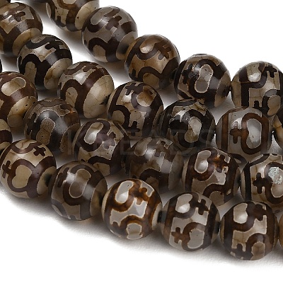 Tibetan Style dZi Beads Strands GG-CBA4812-B06-10MM-1