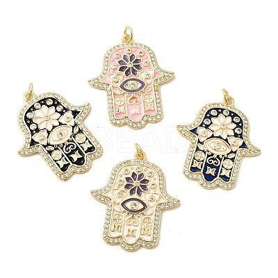 Brass Micro Pave Cubic Zirconia Pendants KK-I378-17G-1