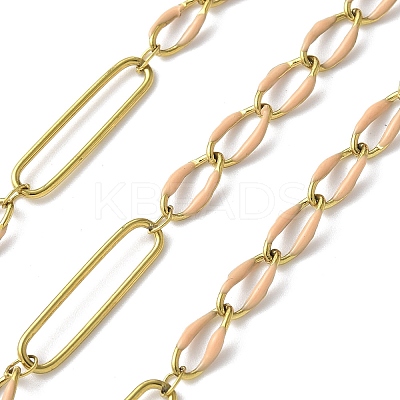304 Stainless Steel Enamel Figaro Chains CHS-U003-02G-04-1