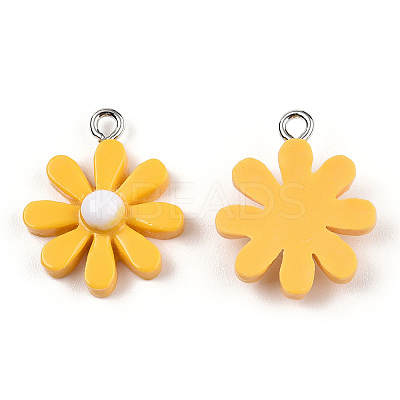 Opaque Resin Pendants RESI-WH0037-01C-1