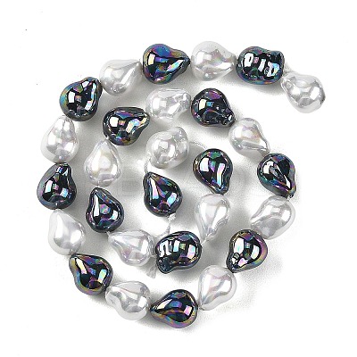 Electroplated Glass Beads Strands GLAA-Z013-01A-04-1