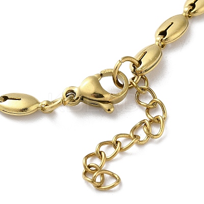 304 Stainless Steel Coffee Bean Link Chain Bracelets for Women BJEW-G712-02G-1