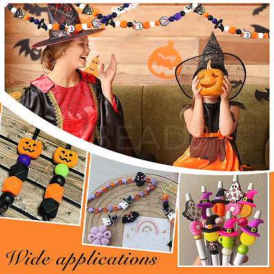 36Pcs 18 Styles Halloween Silicone Beads SIL-PH0001-28-1