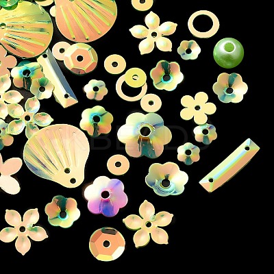 Rainbow Iridescent PVC Paillette/Sequins Beads & Links & Pendants LS-PVC-C001-01E-1