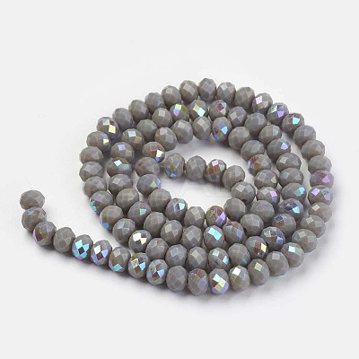 Electroplate Opaque Solid Color Glass Beads Strands X1-EGLA-A034-P8mm-L13-1