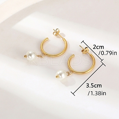 304 Stainless Steel Ring Half Hoop Earrings ZQ3356-2-1