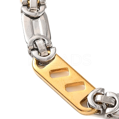 201 Stainless Steel Oval Link Chain Bracelets BJEW-B078-122GP-1