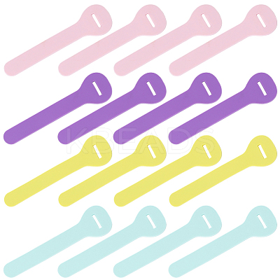 24Pcs 4 Colors PVC Zipper Pull Tabs PVC-GF0001-02B-03-1