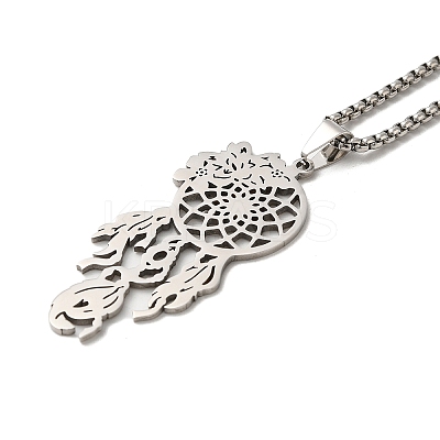 Non-Tarnish 201 Stainless Steel Pendant Necklaces NJEW-H022-04P-1
