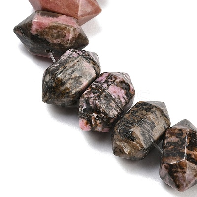 Natural Rhodonite Double Terminated Point Beads Strands G-T142-95-1