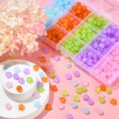 575Pcs 15 Style Imitation Jelly Acrylic Beads MACR-YW0001-79-1