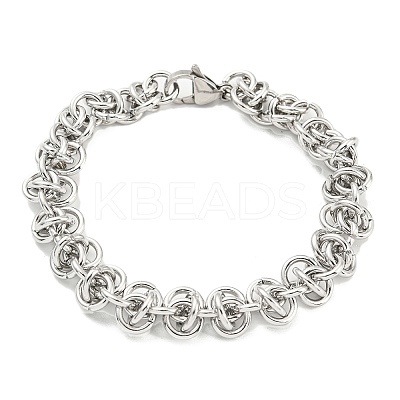 Non-Tarnish 304 Stainless Steel Byzantine Chain Bracelets BJEW-C042-05P-1