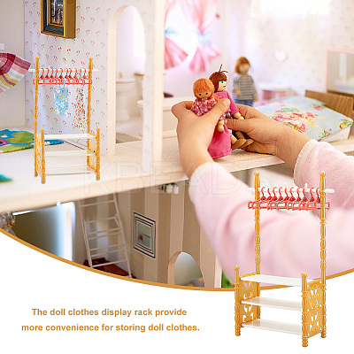 Random Color Plastic Doll Clothes Shoes Rack AJEW-WH0332-35C-1