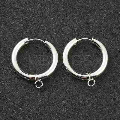 201 Stainless Steel Huggie Hoop Earring Findings STAS-P283-01J-S-1