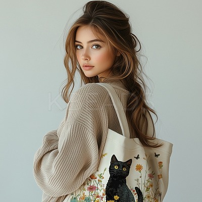 Canvas Women's Tote Bags ABAG-WH0057-002-1
