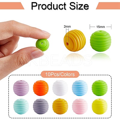 100Pcs Silicone Beads 15mm Honeycomb Silicone Bead Colorful Loose Spacer Beads Silicone Bead kit for DIY Bracelet Necklace Keychain Making Craft JX306A-1