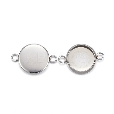 Tarnish Resistant 304 Stainless Steel Cabochon Connector Settings X-STAS-G127-14-10mm-P-1
