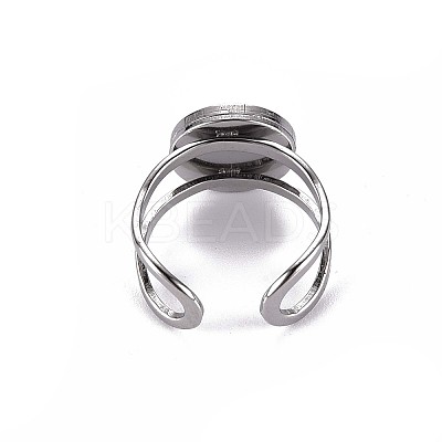 Non-Tarnish 201 Stainless Steel Cuff Pad Ring Settings LS-X-STAS-S080-040A-P-1