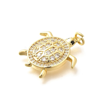 Brass Micro Pave Cubic Zirconia Pendants KK-Q040-02M-G-1