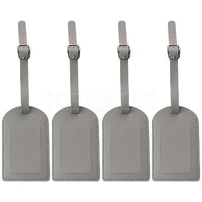 CutHollow 4Pcs PU Leather Luggage Tag OFST-CL0001-01A-01-1