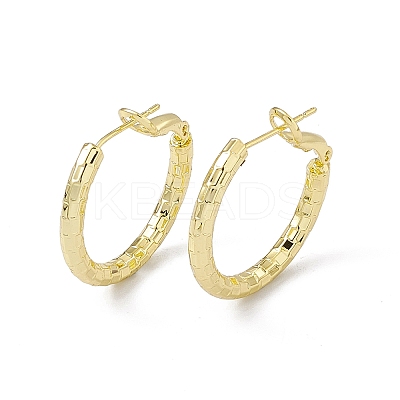 Rack Plating Brass Rectangle Pattern Huggie Hoop Earrings for Women EJEW-I277-06G-1