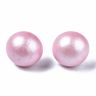 Pearlized Half Round Schima Wood Earrings for Girl Women EJEW-N048-001-01-1
