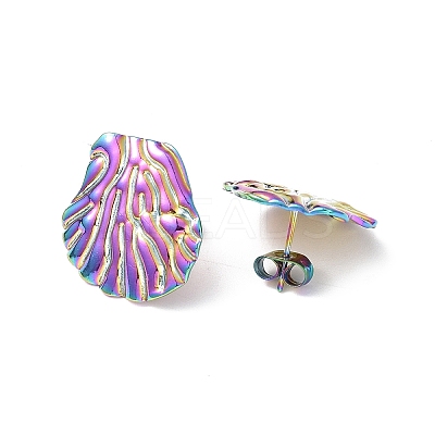 Ion Plating(IP) 304 Stainless Steel Stud Earring for Women EJEW-I285-18MC-1