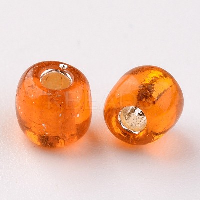 6/0 Round Silver Lined Round Hole Glass Seed Beads X-SEED-A005-4mm-29-1