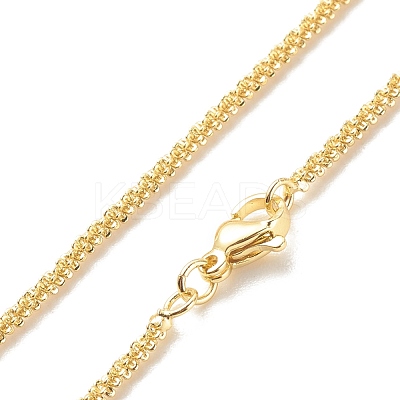Brass Flower Link Chains Necklace for Women NJEW-P265-12G-1