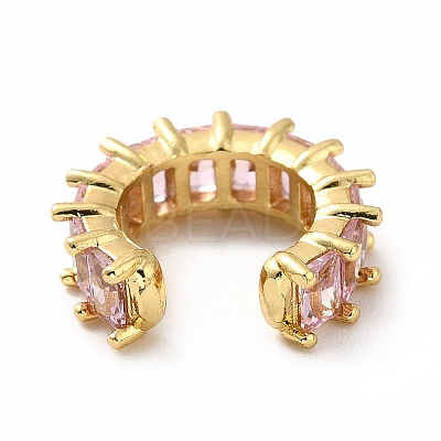 Cubic Zirconia Tennis Cuff Earrings EJEW-K093-09G-04-1