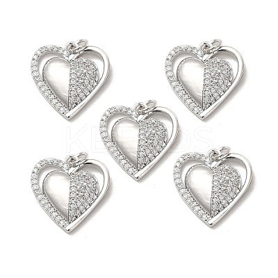 Brass Micro Pave Cubic Zirconia Pendants KK-E068-VB171-1