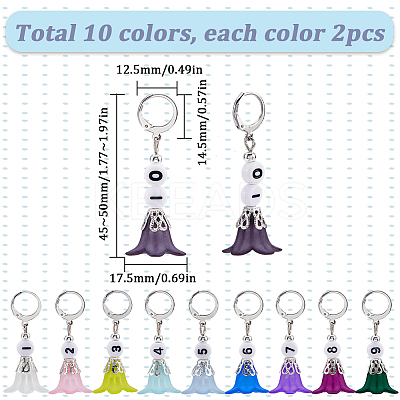 Flower Acrylic Pendant Locking Stitch Markers HJEW-SC00067-1