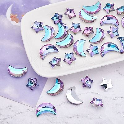 32Pcs 2 Styles K9 Glass Rhinestone Pendants GLAA-YS0001-03-1