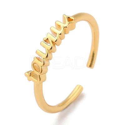 Constellation/Zodiac Sign Brass Cuff Rings RJEW-O042-06G-C-1