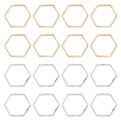 24Pcs 2 Colors Brass Linking Rings KK-TA0003-08-1