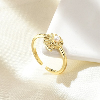 Brass Open Cuff Rings for Women RJEW-A061-02G-1