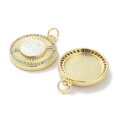 Brass Micro Pave Clear Cubic Zirconia Pendants KK-L213-041G-02-1