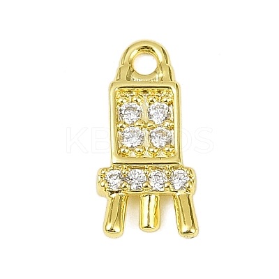 Brass Micro Pave Clear Cubic Zirconia Pendants KK-L238-15G-1