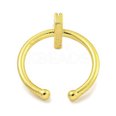Rack Plating Brass Open Cuff Rings for Women RJEW-F162-01G-I-1