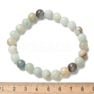 Natural Flower Amazonite Bead Stretch Bracelets X-BJEW-K212-B-007-1