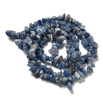 Dyed & Heated Natural Blue Aventurine Chip Beads Strands G-M205-10C-1
