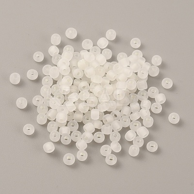 100G Luminous Frosted Glass Beads FGLA-WH0003-01J-1