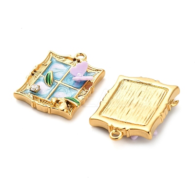 304 Stainless Steel Enamel & Rhinestone Pendants STAS-B084-02G-02-1