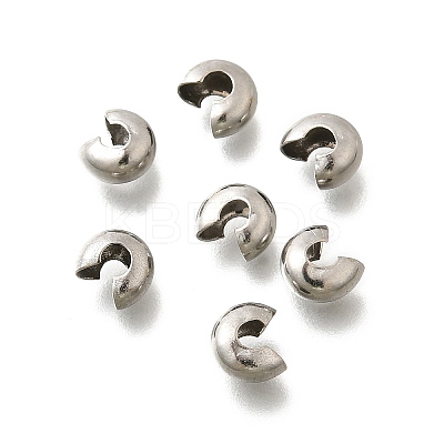 304 Stainless Steel Crimp Beads Covers STAS-P239-34P-05-1